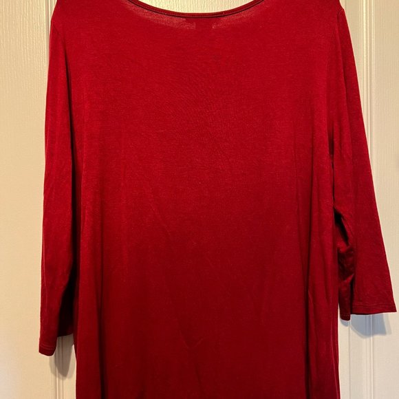 Exclusive One-Red/Maroonish 3/4" sleeve-Sparkle "Merry"-Size XL-Holiday-Cheers - Picture 8 of 8